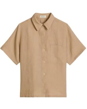 Marc O' Polo Chest-Pocket Short-Sleeve Blouse - Natural