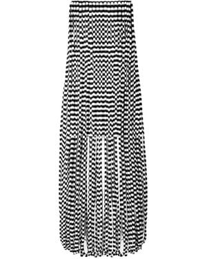 Ioana Ciolacu Gestreiftes Kleid Mit Fransen - Weiß