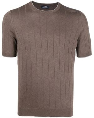 Barba Napoli T-Shirt Aus Geripptem Strick - Braun