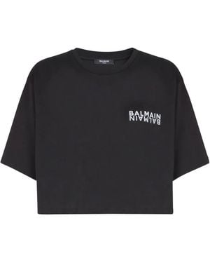 Balmain T-Shirt Mit Print - Schwarz