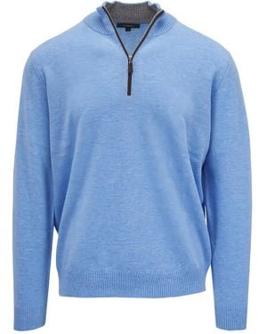 Kinross Cashmere Mock-Neck Sweater - Blue