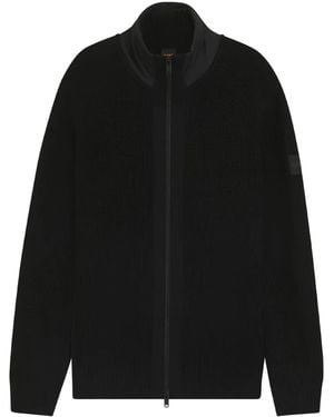 HUGO Zip-Up Cardigan - Black