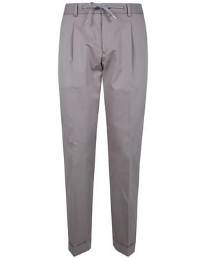 Barba Napoli Rome Pleated Trousers - Grey