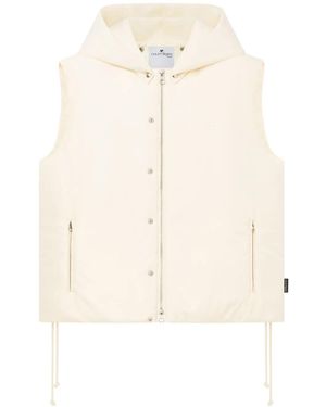 Courreges Hooded Padded Gilet - Natural