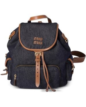 Miu Miu Denim Backpack - Blue
