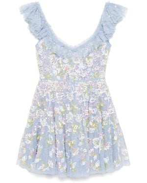 Needle & Thread Ruffle Mini Dress - Blue