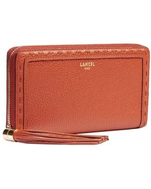 Lancel Portefeuille Zippé À Franges - Red