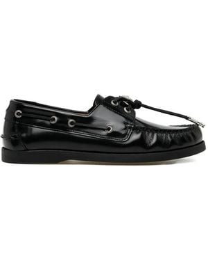 Toga Embellished Loafers - Black