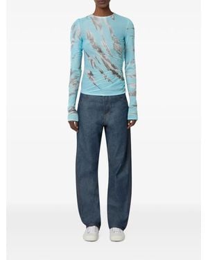 Moschino Archive Clouds Tulle Top - Blue