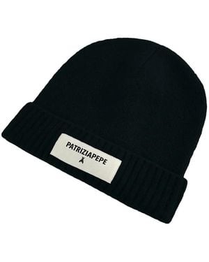 Patrizia Pepe Logo-Patch Beanie - Black