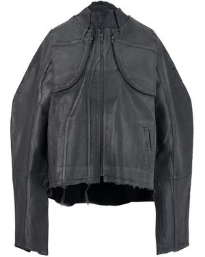 OTTOLINGER Glazed-Effect Denim Zip-Up Jacket - Black