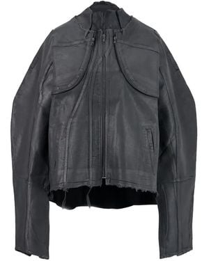 OTTOLINGER Glazed-effect Denim Zip-up Jacket - Black