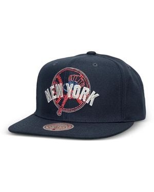 Mitchell & Ness X Mlb Yankees Embroidered Baseball Cap - Blue