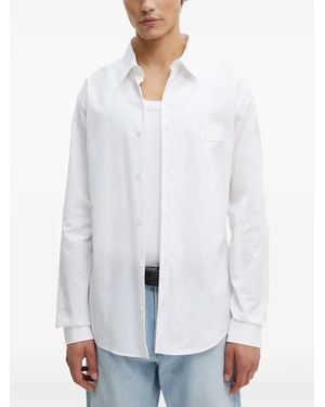 Iceberg Logo-Patch Long-Sleeve Shirt - White