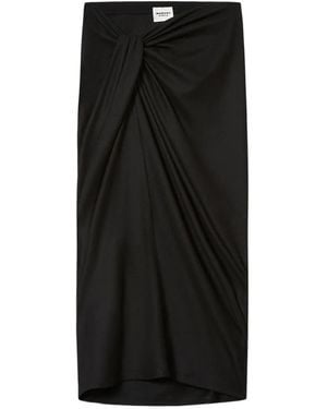 Isabel Marant Gedrapeerde Midi-Rok Met Geknoopt Detail - Zwart