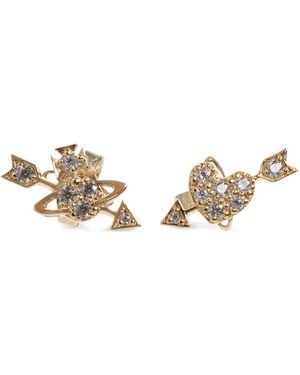 Vivienne Westwood Pendientes Orb Heart Arrow - Neutro