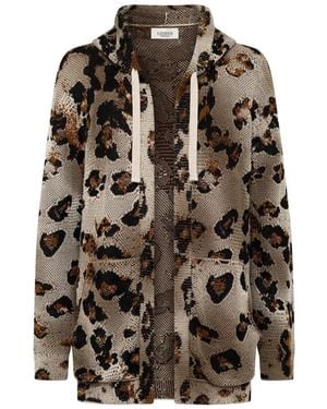 Laneus Cardigan Imprimé À Capuche - Multicolour