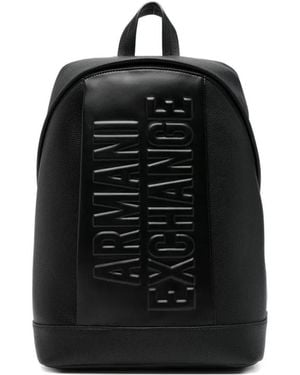 ARMANI EXCHANGE Logo-Embossed Backpack - Black