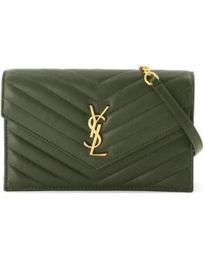 Saint Laurent Cassandre Leather Shoulder Bag - Green
