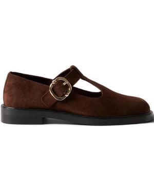Claudie Pierlot Buckle T-Bar Loafers - Brown