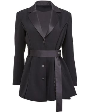Fleur du Mal Tuxedo Mini Dress - Black
