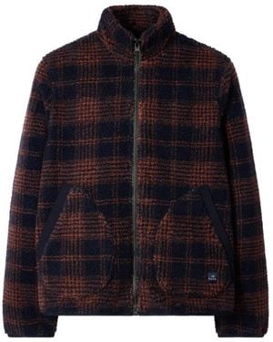 Paul Smith Check Zip Fleece Jacket - Blue