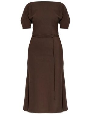 Lemaire Tied-Waist Midi Dress - Brown