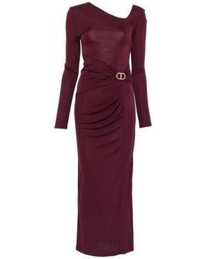 Twinset Draped Asymmetric Maxi Dress - Purple