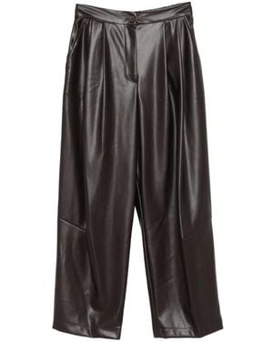 Dixie Hose Aus Faux-Leder Mit Falten - Grau