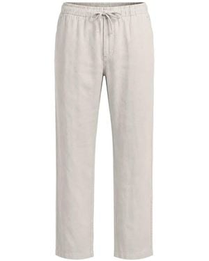 Hartford Drawstring Straight Trousers - Grey
