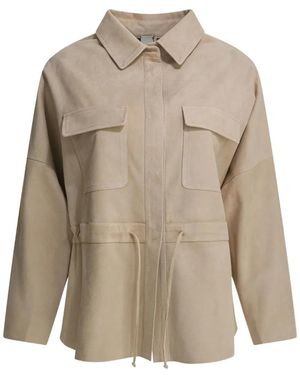 FURLING BY GIANI Noemi Suede Jacket - Natural