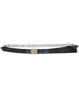 Mastermind Japan Logo-Jacquard Chain-Link Belt - White
