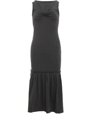 Nach Layered Ruffled-Hem Maxi Dress - Black