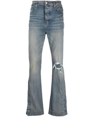 Amiri Vaqueros Bootcut Con Detalles Rasgados - Azul