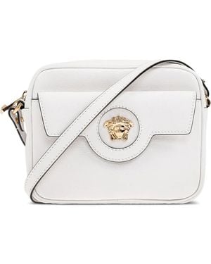 Versace La Medusa Leather Cross Body Bag - White