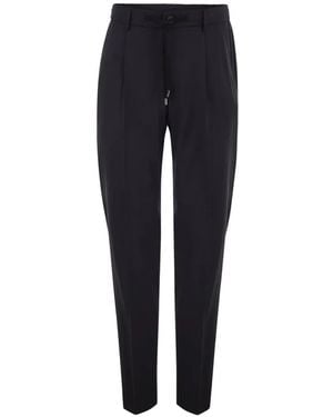 Peserico Drawstring Tapered Trousers - Blue