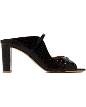 Malone Souliers 85Mm Crocodile-Embossed Heeled Sandals - Black