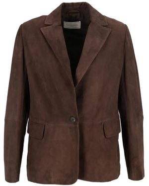 Antonelli Wildlederjacke Mit Fallendem Revers - Braun