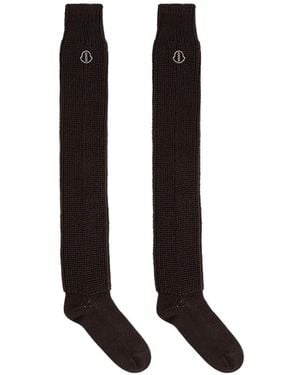 Moncler Ruffled Logo Socks - Black