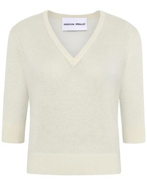 EMERSON RENALDI V-Neck Sweater - White
