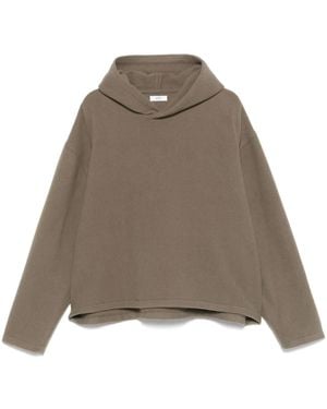 Rier Fleece Cropped Hoodie - Natural