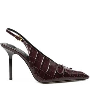 Jacquemus Croc-Effect Slingback Court Shoes - Brown