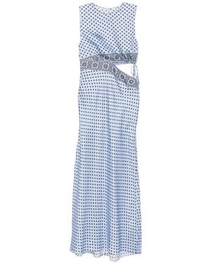 Maje Floral-Print Maxi Dress - Blue