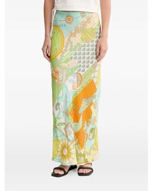 Never Fully Dressed Patterned Long Skirt - Yellow