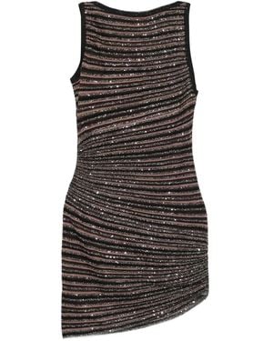 Missoni Sequin-Striped Sleeveless Mini Dress - Black