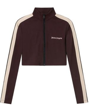 Palm Angels Logo-Print Side-Stripe Jacket - Red