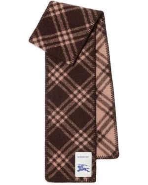 Burberry Check-Pattern Wool Scarf - Brown