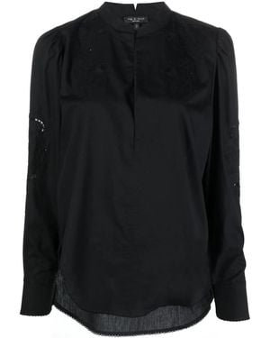Rag & Bone Jade Long-Sleeve Blouse - Black