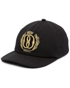 Bally Baseballkappe Mit Logo-Stickerei - Schwarz