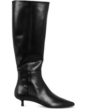 Aeyde Sabrina Pointed-Toe Knee-High Boots - Black